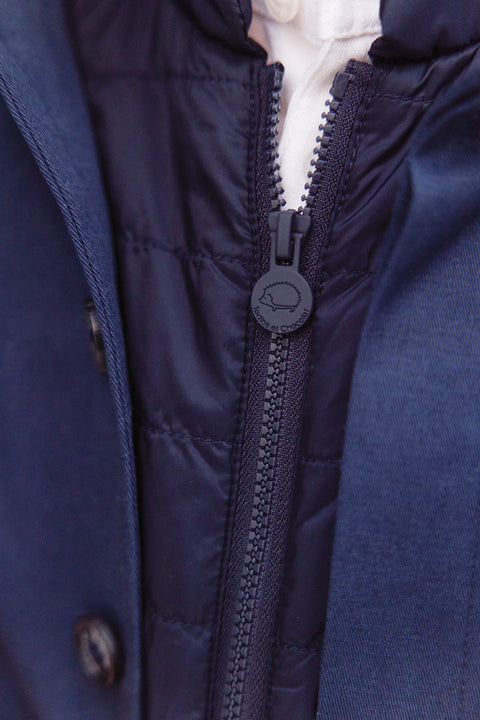 2-in-1-Trenchcoat - Marineblau Kaputze - Image principale