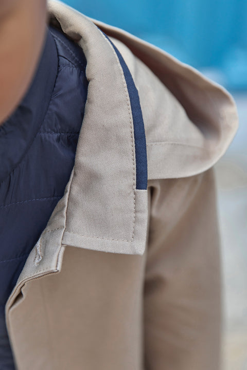 2-in-1-Trenchcoat – Sand Kaputze - Image principale