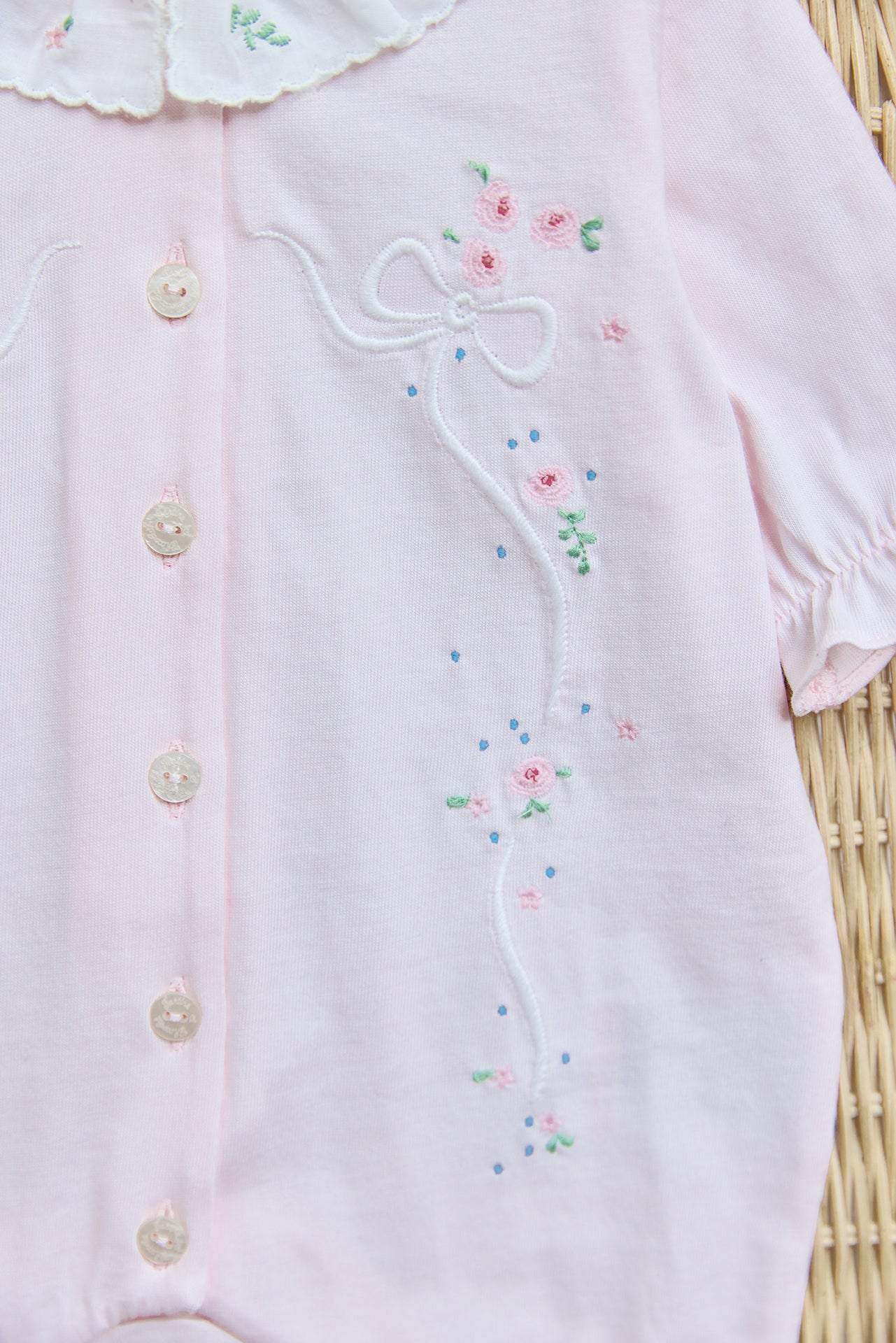 Pyjamas - Blassrosa  Baumwollmuster Schleifenband