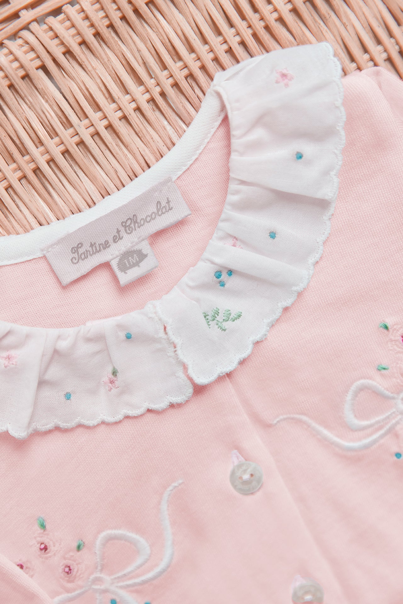 Pyjama - Rose pâle  coto motif ruban