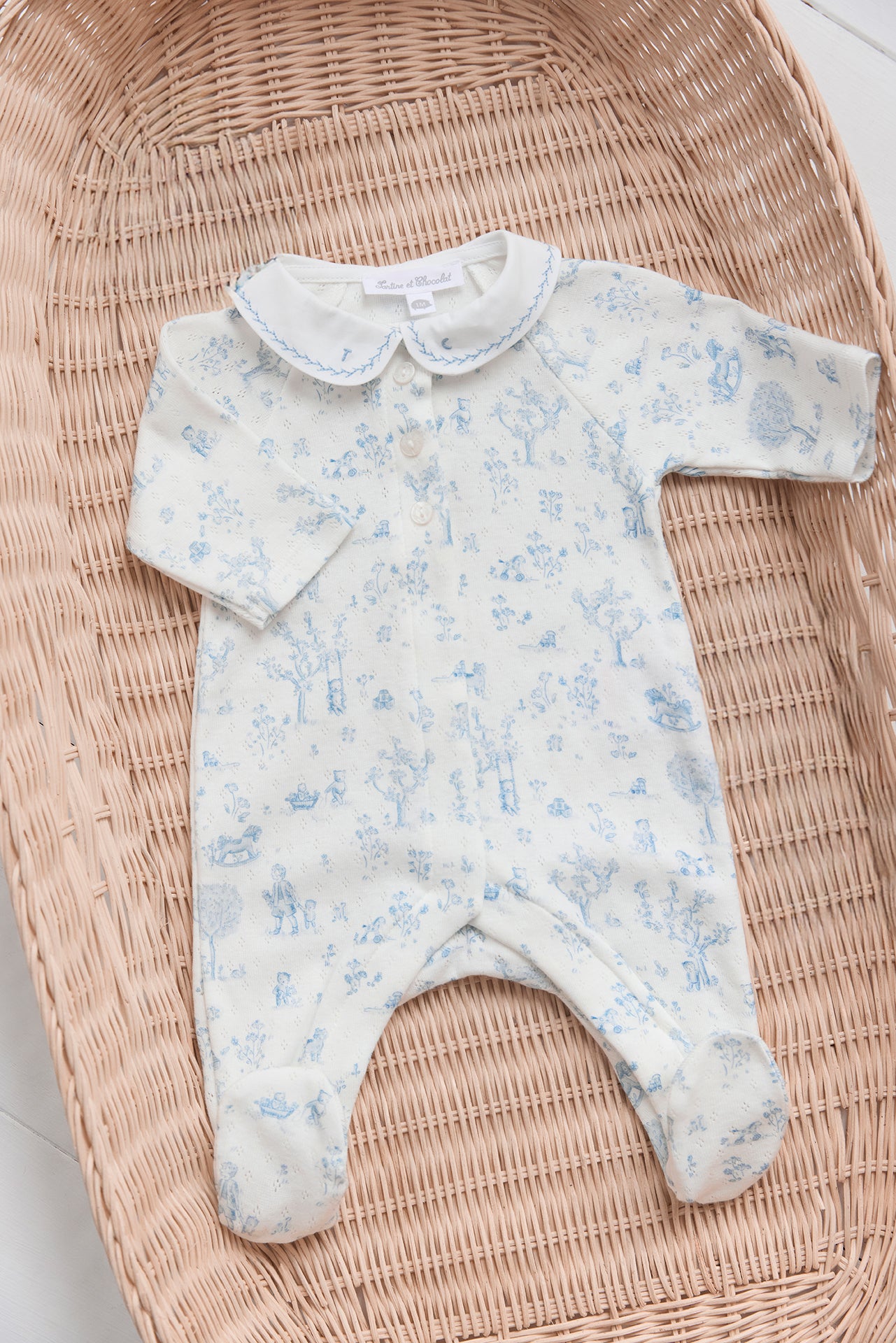 Pyjama - Bleu ciel imprimé jardin fantastique