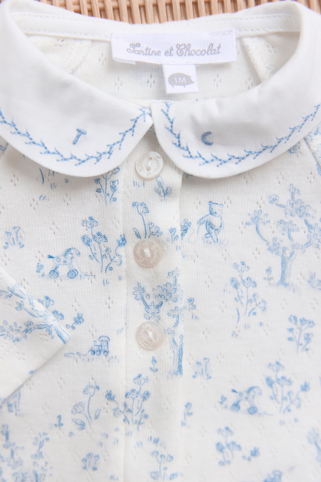 Pyjama - Bleu ciel imprimé jardin fantastique