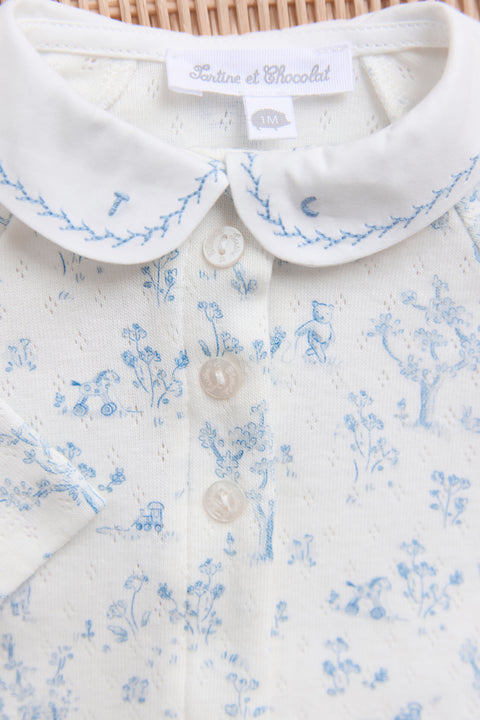 Pyjama - Bleu ciel imprimé jardin fantastique - Image principale