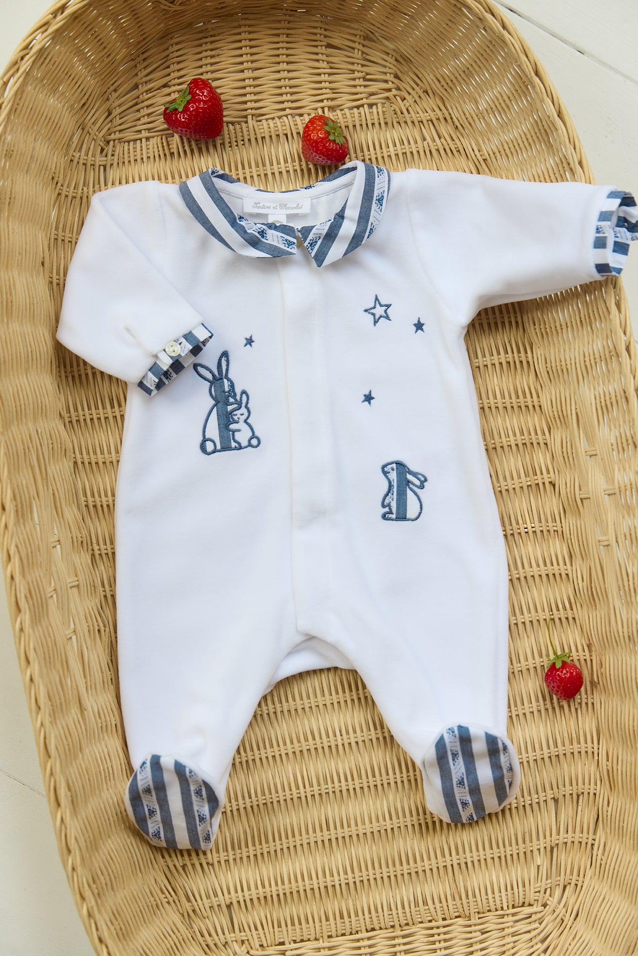 Pyjamas - Marineblau Samt Kaninchen