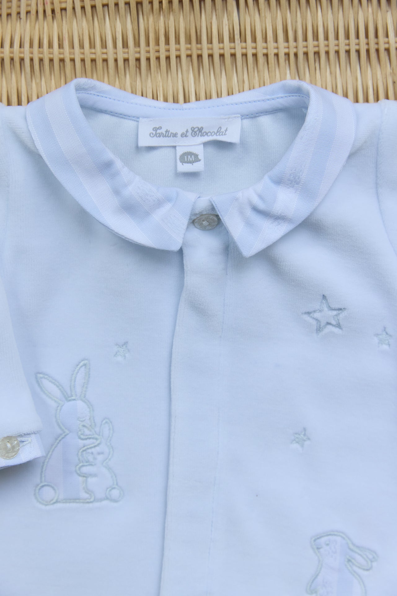 Pyjamas - Hellblau Samt Kaninchen