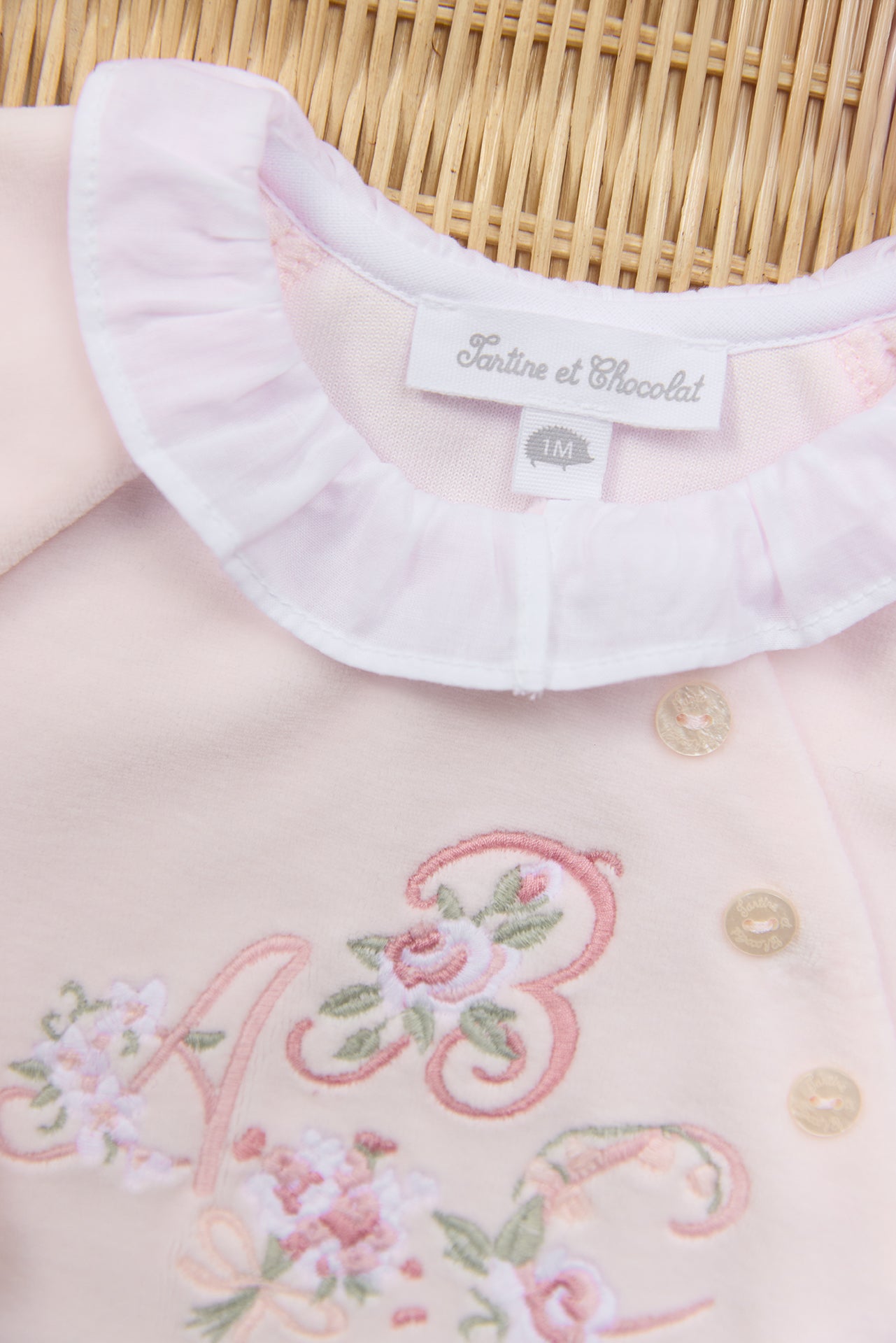 Pyjamas - Blassrosa Samt blumiges Alphabetbuch