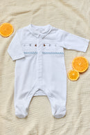 Pyjamas - Weiss Tiermuster aus Baumwolle