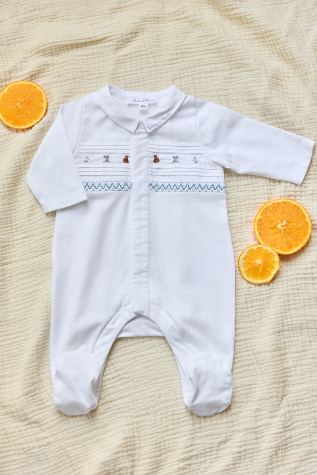 Pyjamas - Weiss Tiermuster aus Baumwolle - Image principale