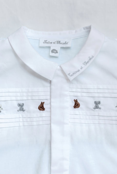 Pyjama - Blanc coton motif animal - Image principale