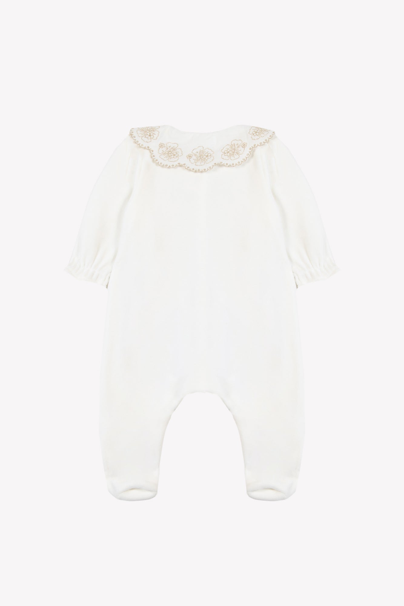 Pyjamas - Ecru Samt Peter-Pan-Kragen