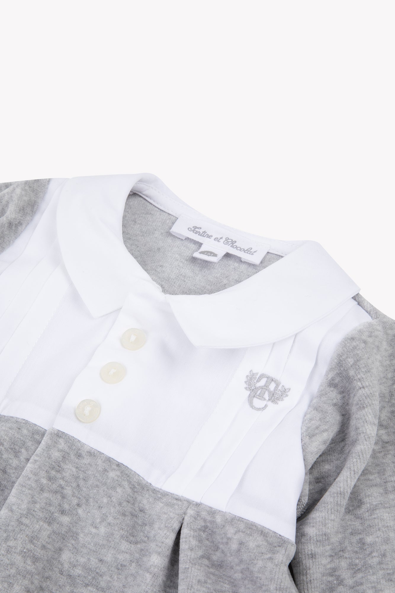 Pyjamas - Grau Hellvelour Falten religiös