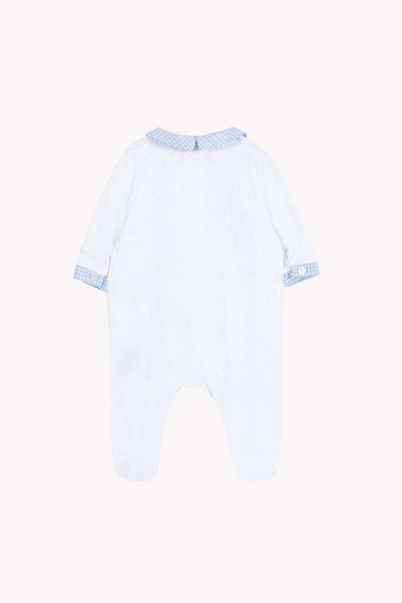 Pyjamas - Weiss Baumwollmuster Zweifarbiges Gingham