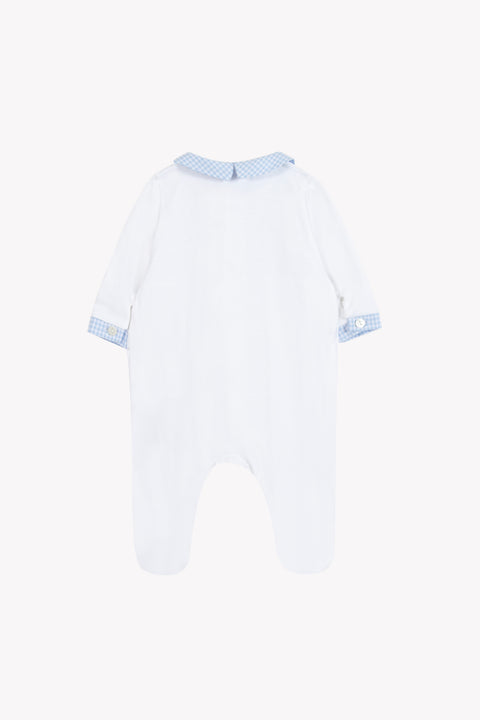 Pyjamas - Weiss Baumwollmuster Zweifarbiges Gingham - Image principale