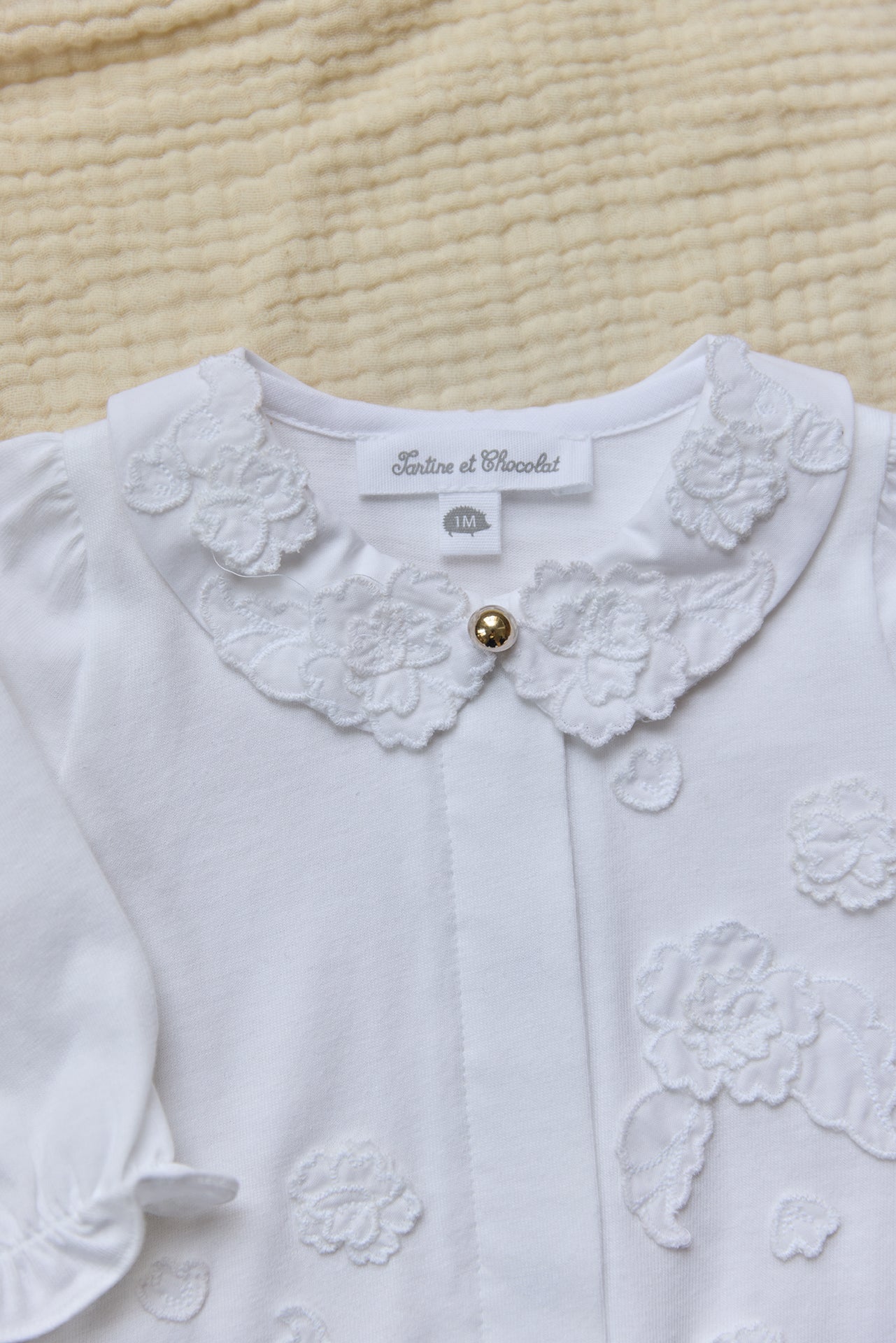 Pyjamas - Weiss Blumenrelief