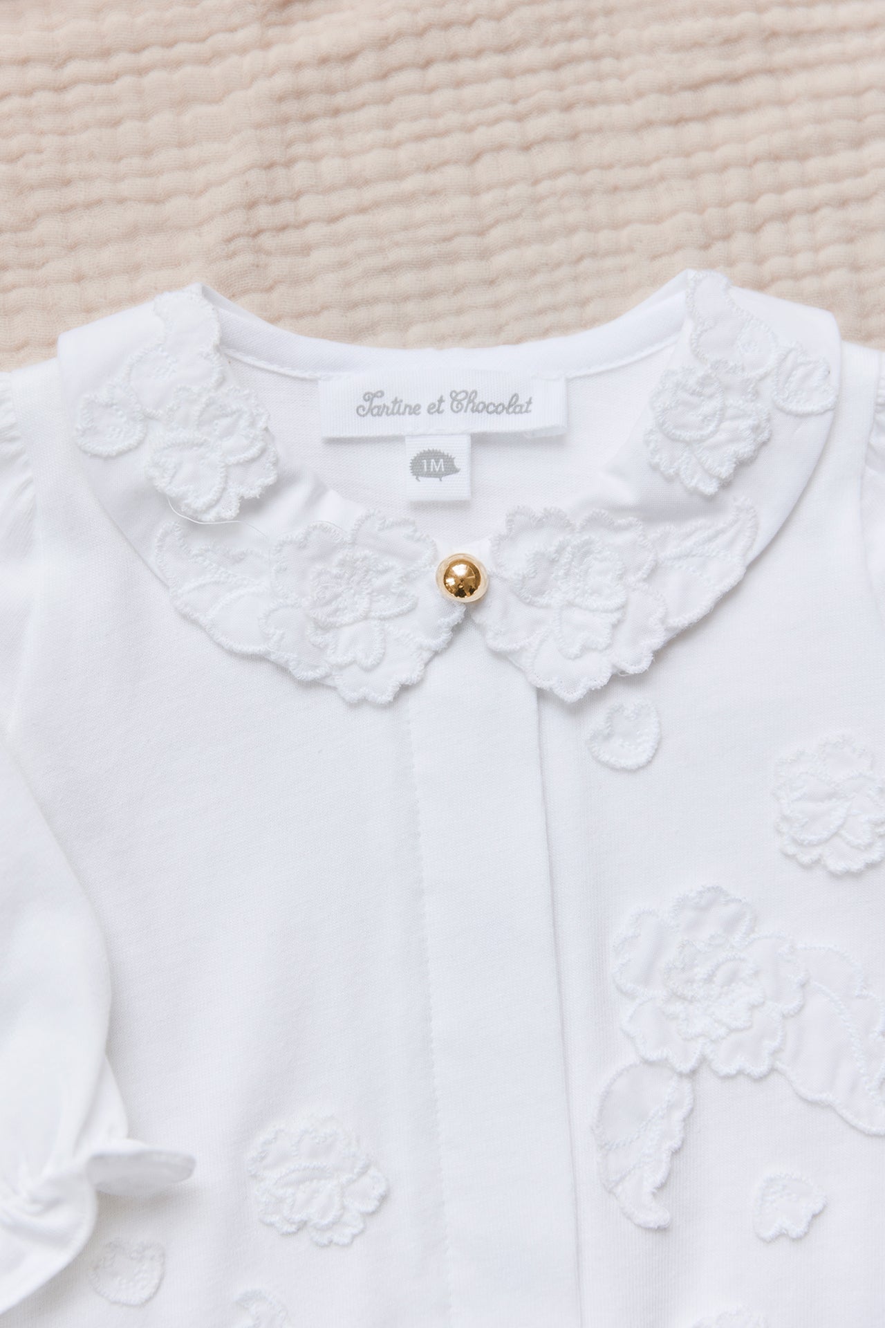 Pyjama - Blanc fleur relief