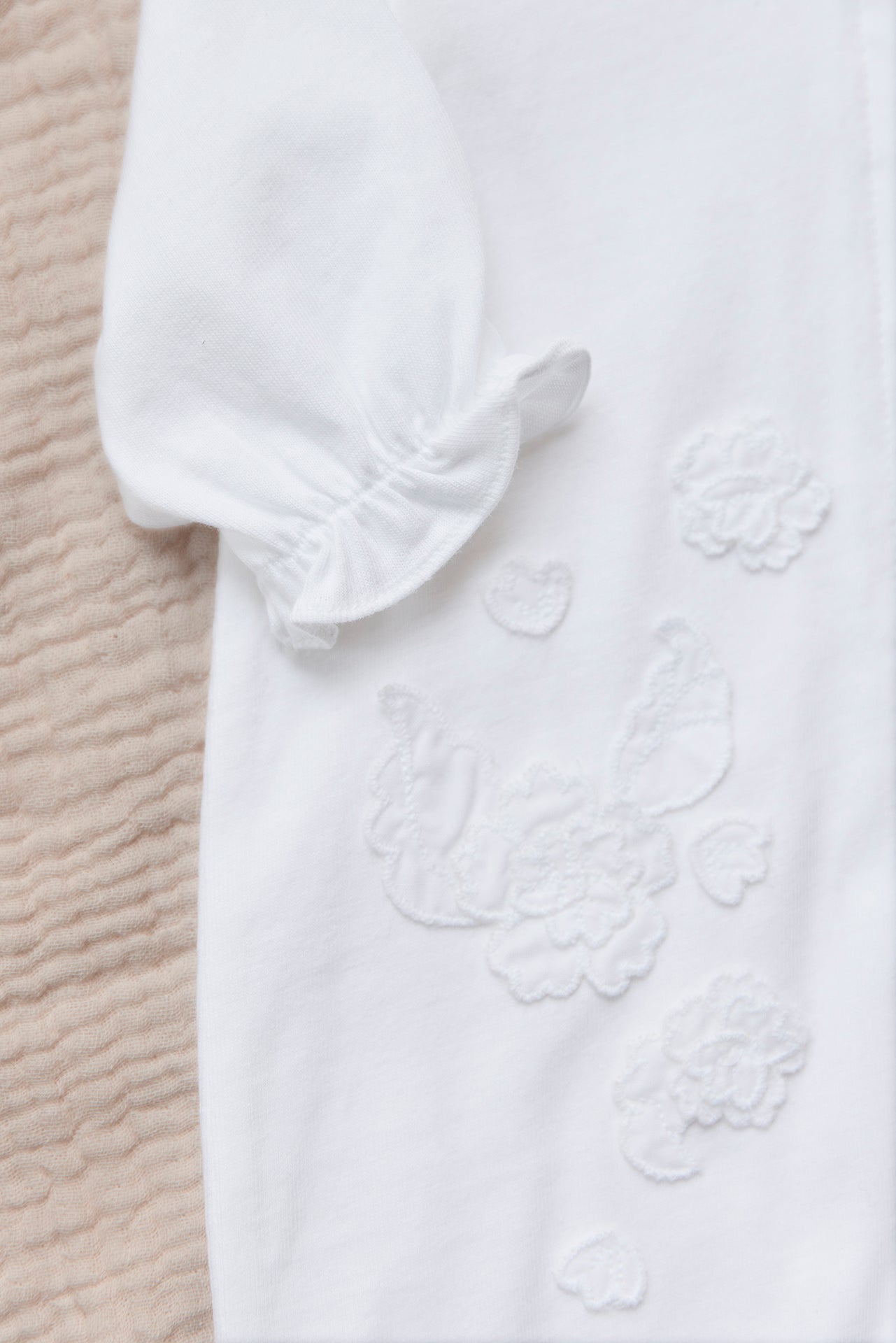 Pyjama - Blanc fleur relief