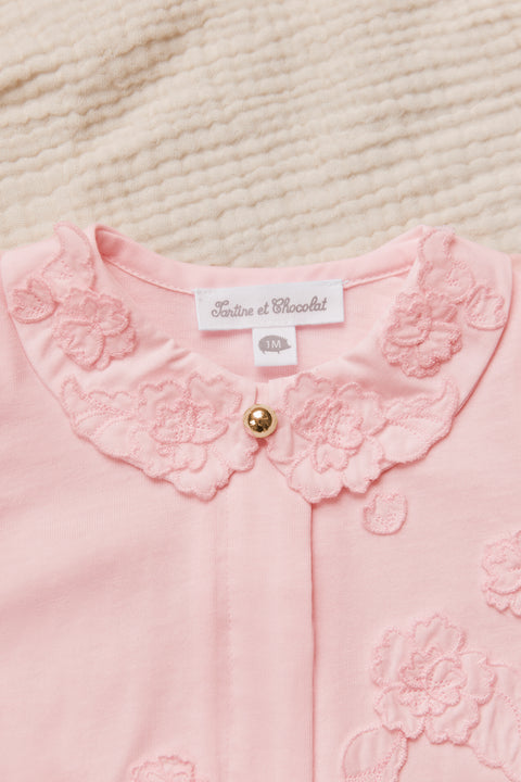 Pyjama - Rose pâle fleur relief - Image principale