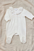 Pajamas - Ecru Collar ruffled cotton