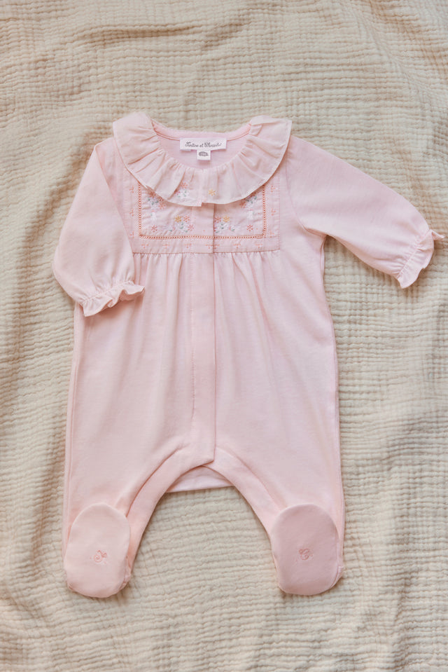 Pyjama - Rose pâle broderie smocké - Image principale