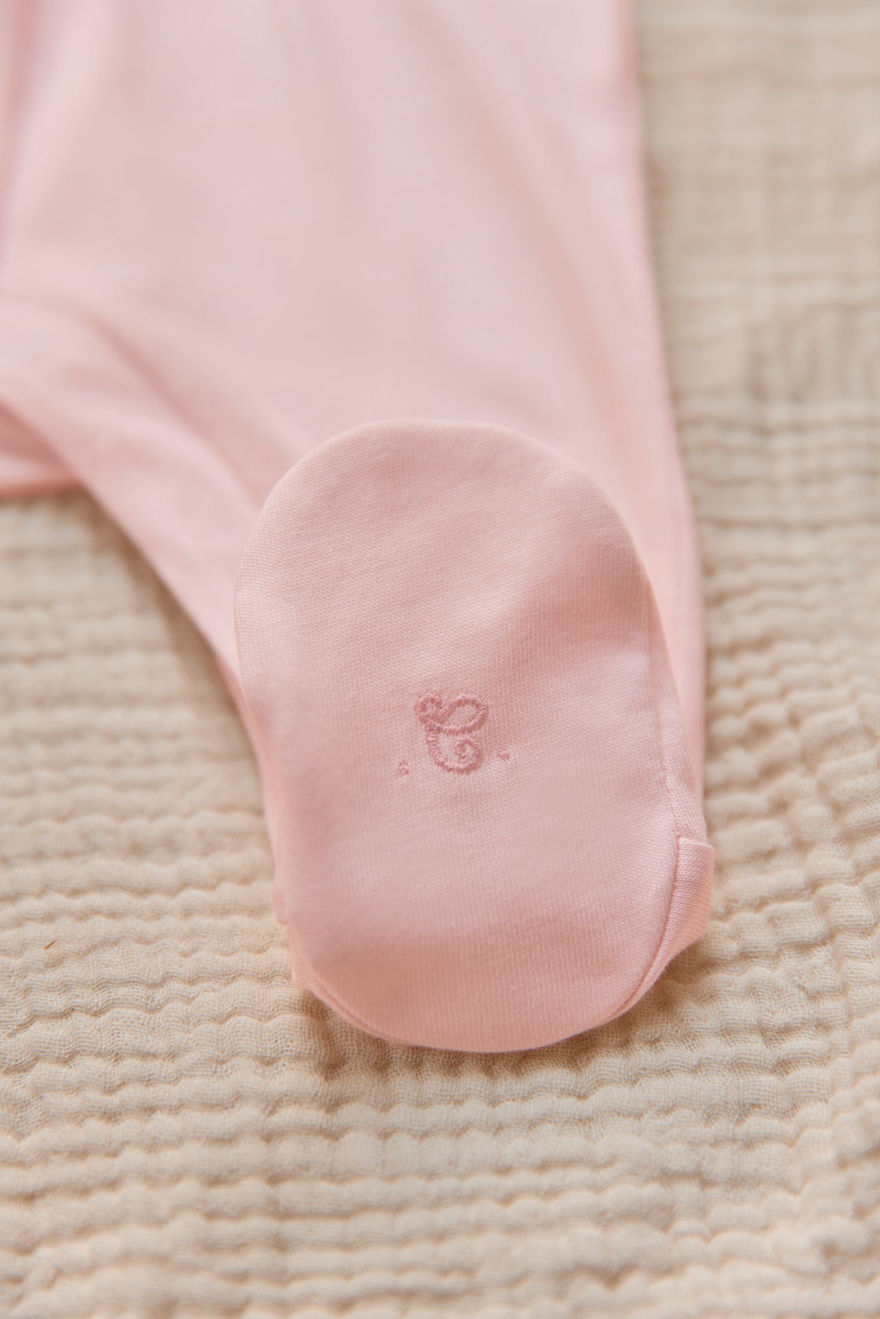 Pajamas - Pale pink cotton Embrodery smocked