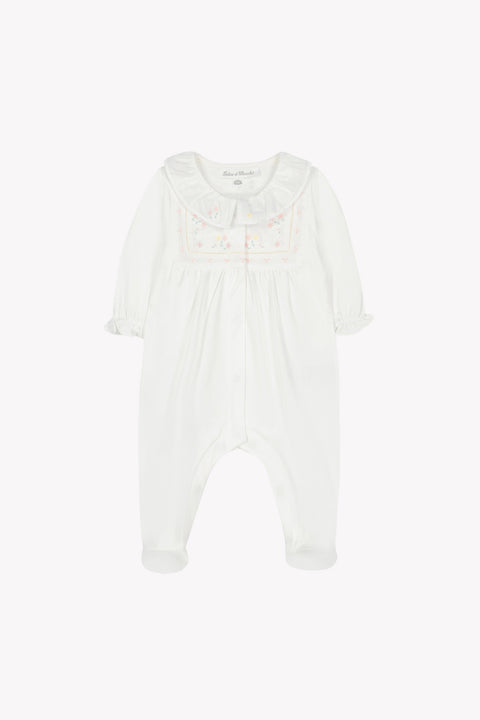 Pijama - Marfil Cuello algodón con volantes - Image principale