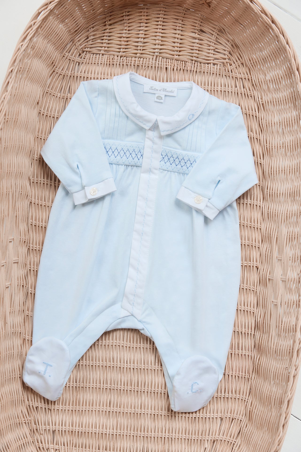 Pyjama - Bleu ciel coton broderie
