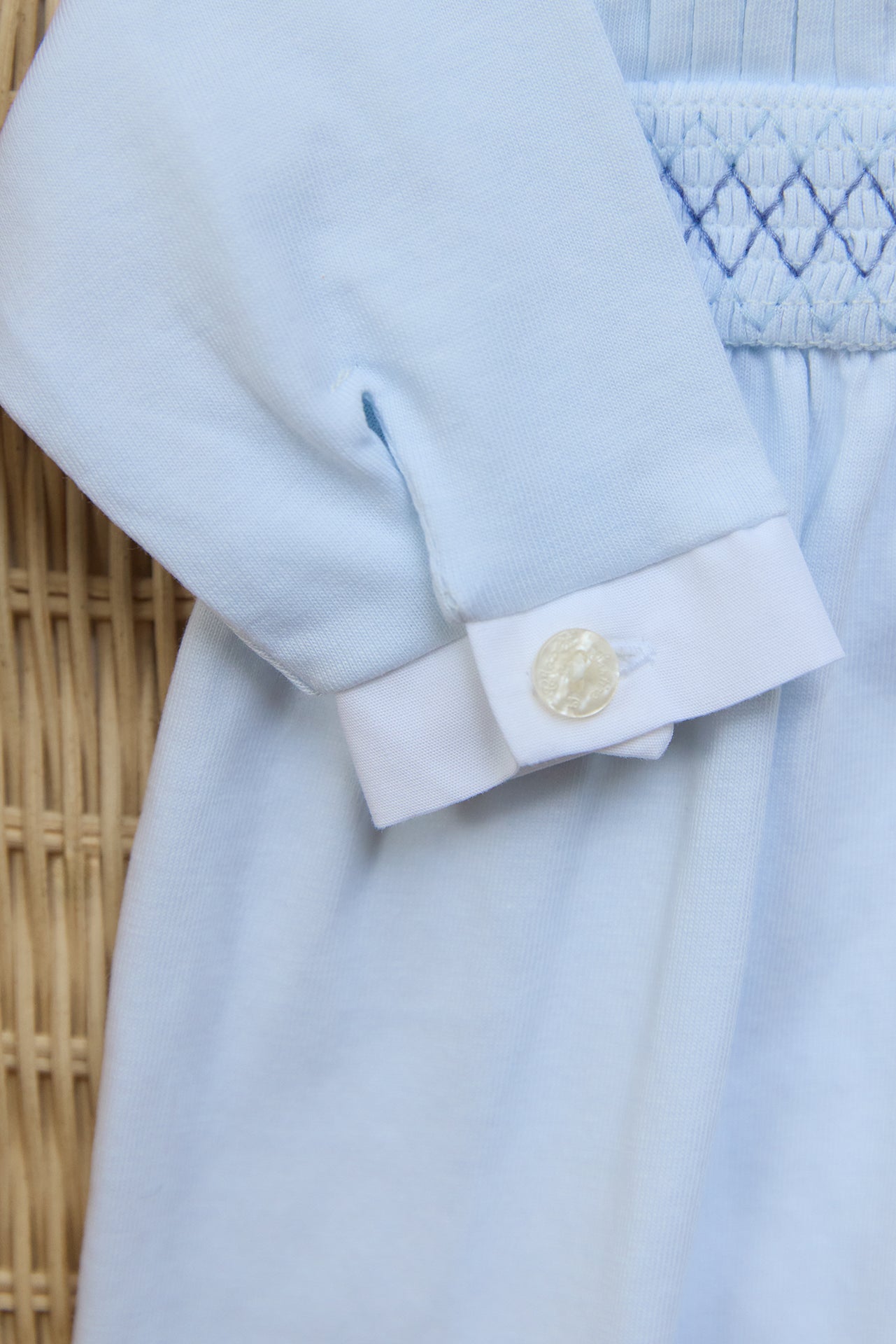 Pyjamas - Hellblau Baumwolle Stickerei