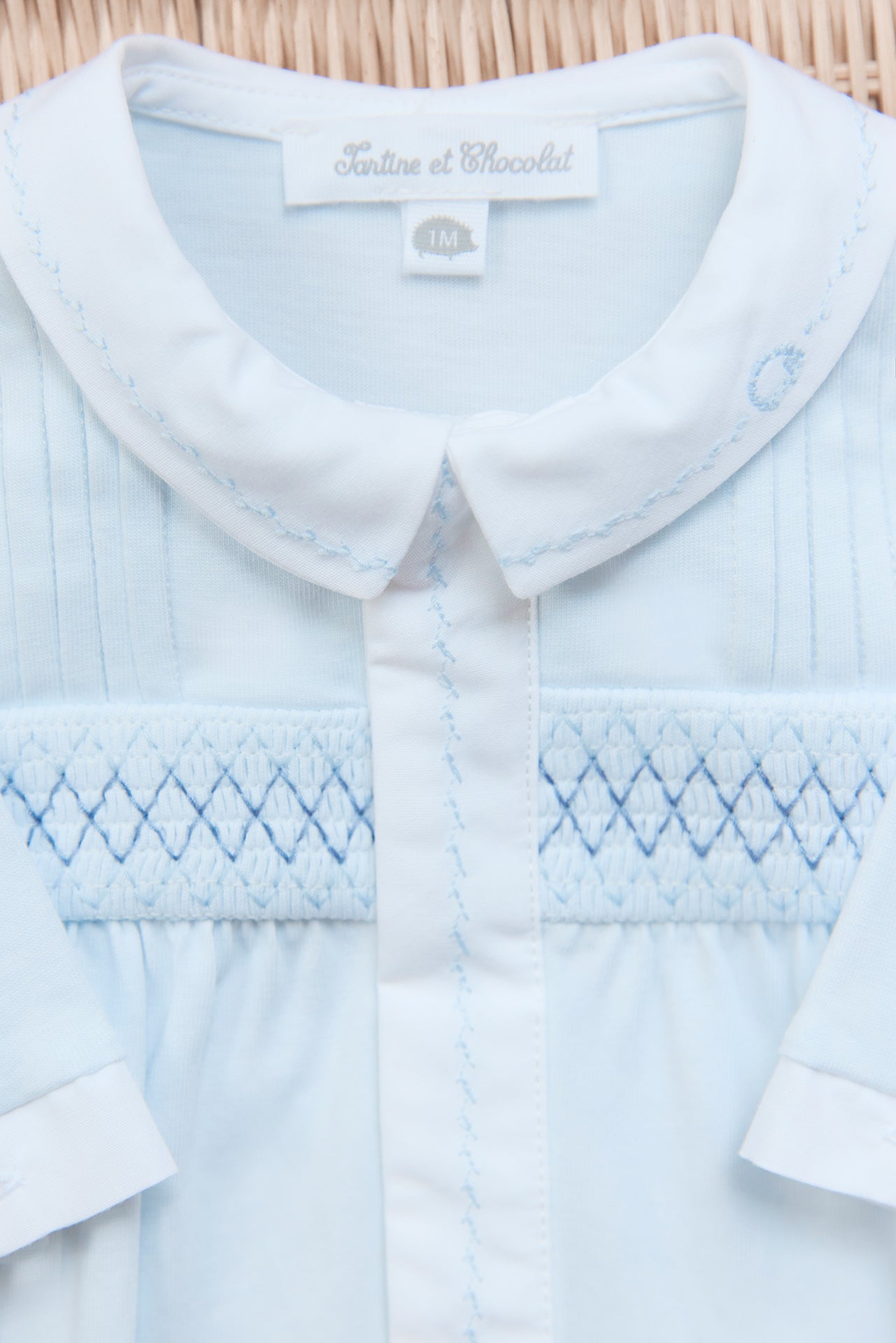 Pyjama - Bleu ciel coton broderie