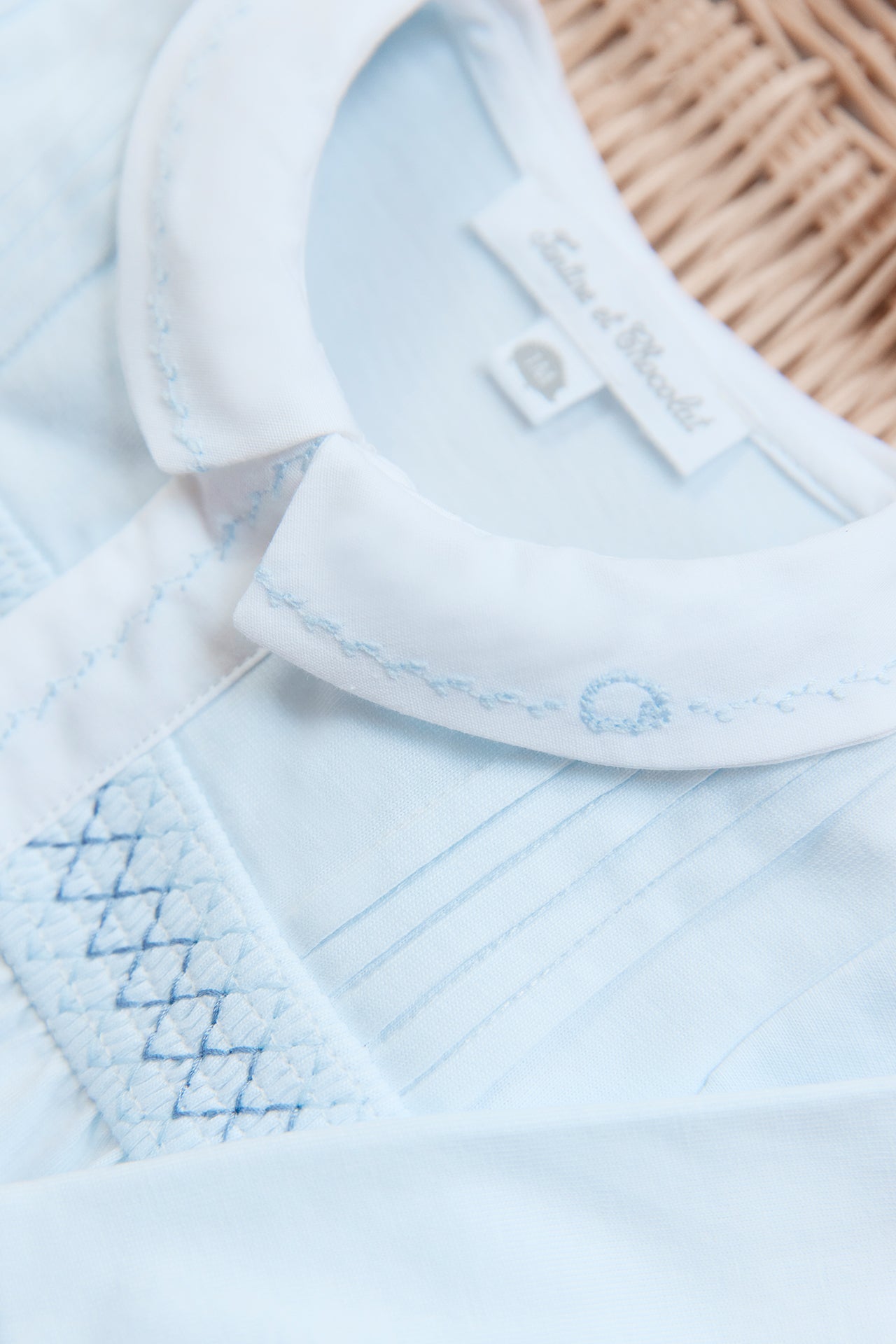 Pyjama - Bleu ciel coton broderie