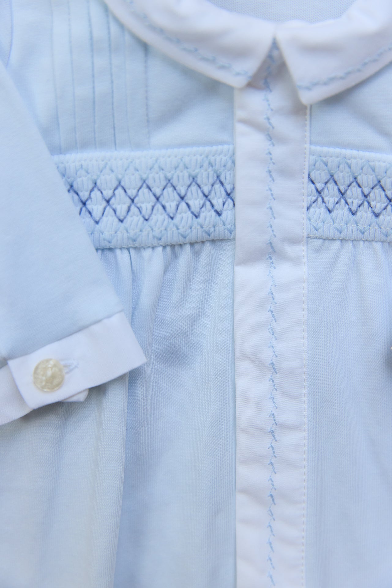 Pyjamas - Hellblau Baumwolle Stickerei