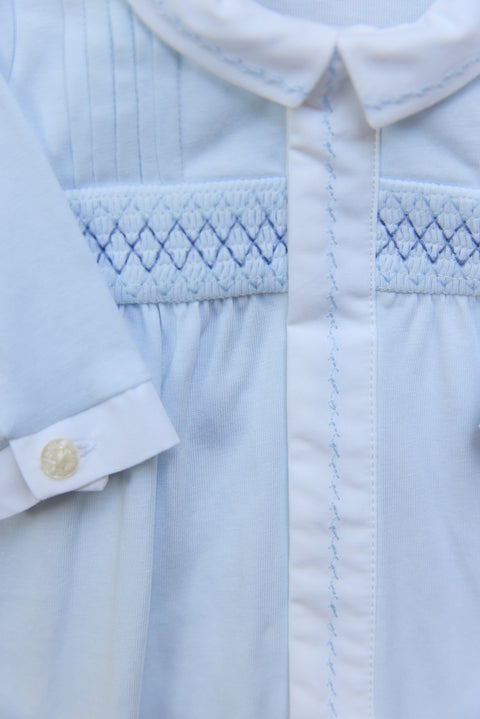 Pyjamas - Hellblau Baumwolle Stickerei - Image principale