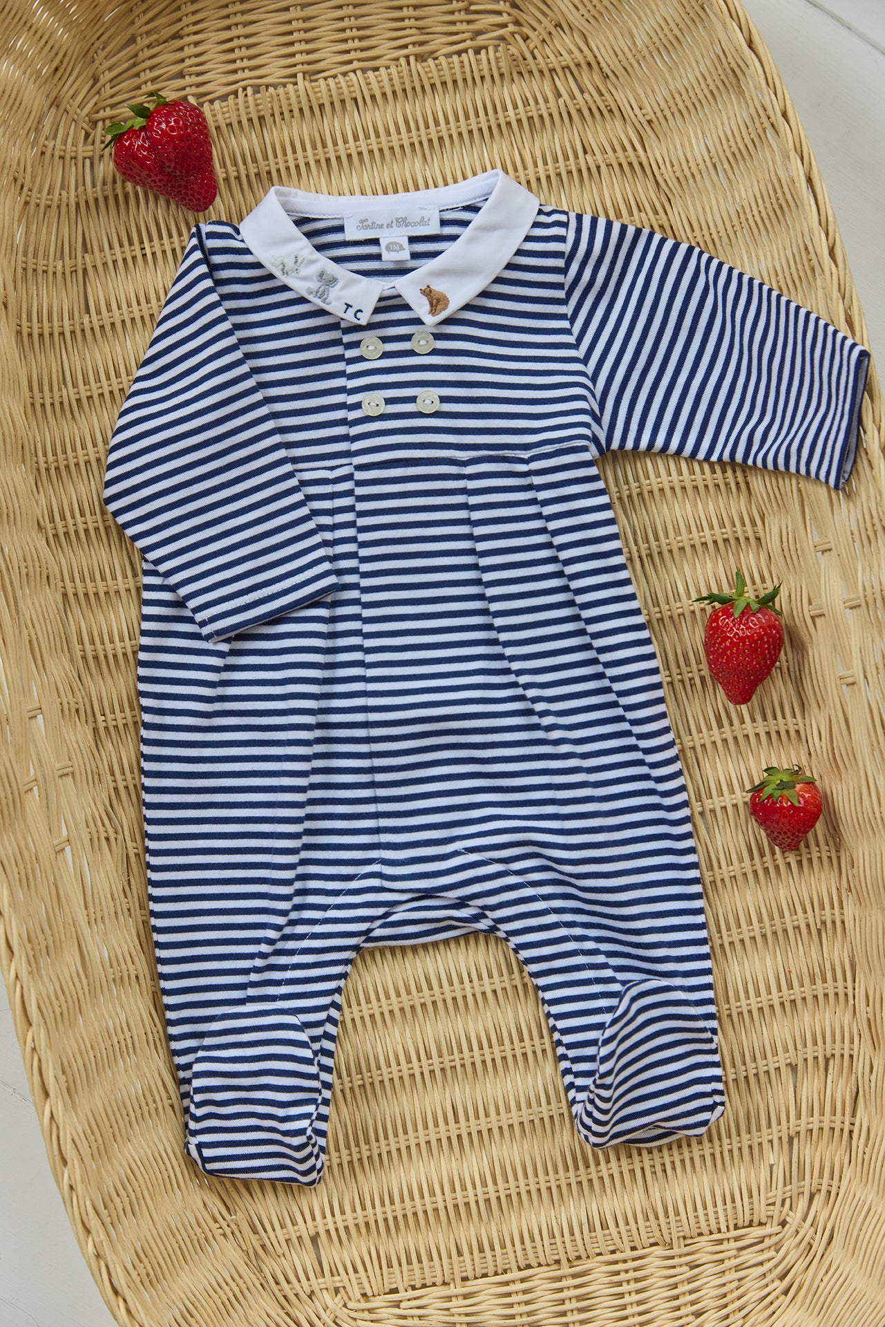 Pyjamas - Marineblau Streifens