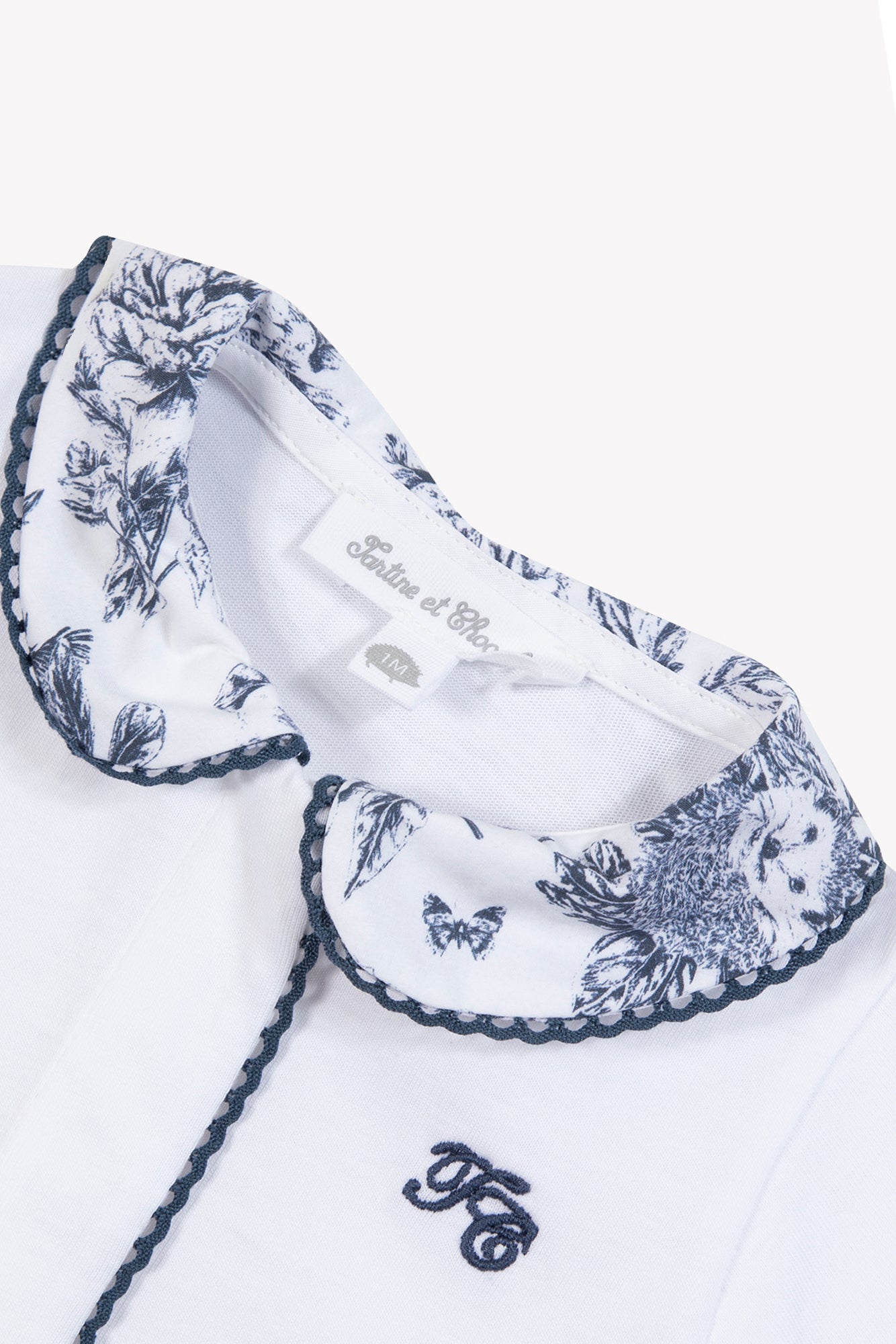Pyjamas - Marineblau Baumwolle DruckInspiration Toile de Jouy