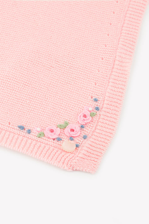 Plaid - Rose  coton fleuris - Image principale