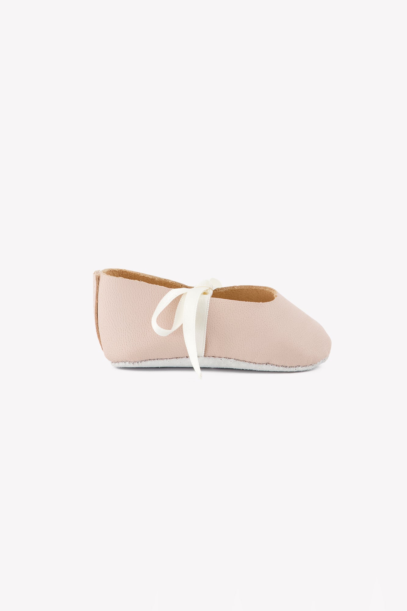Pantofole Ballerine - Rosa pallido pelle Nastro