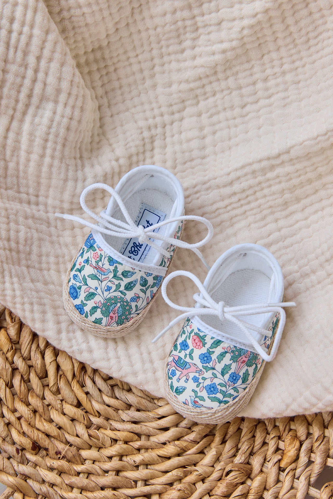 HausschuheEspadrille - Marineblau Baumwolle DruckStoff Liberty