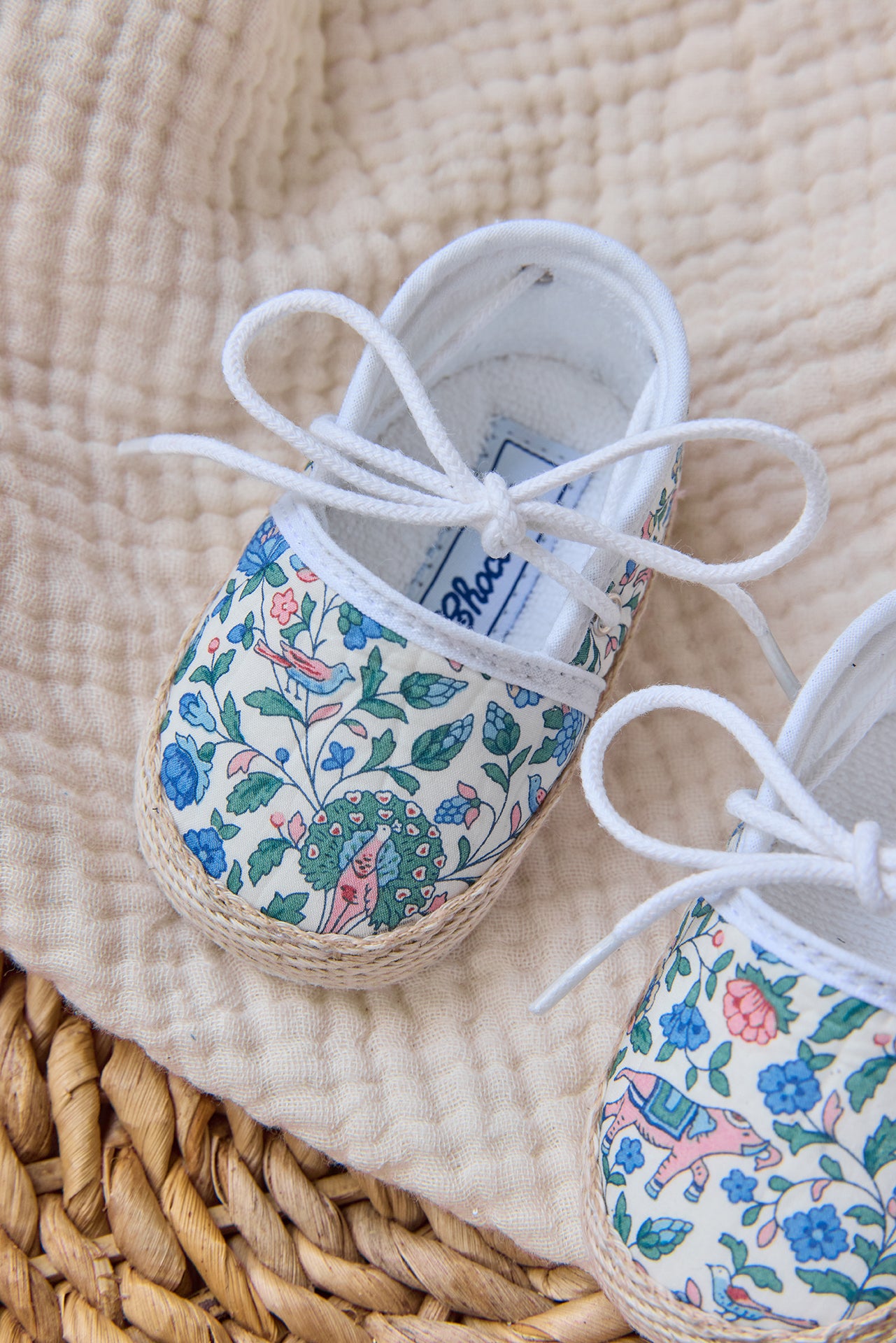 HausschuheEspadrille - Marineblau Baumwolle DruckStoff Liberty