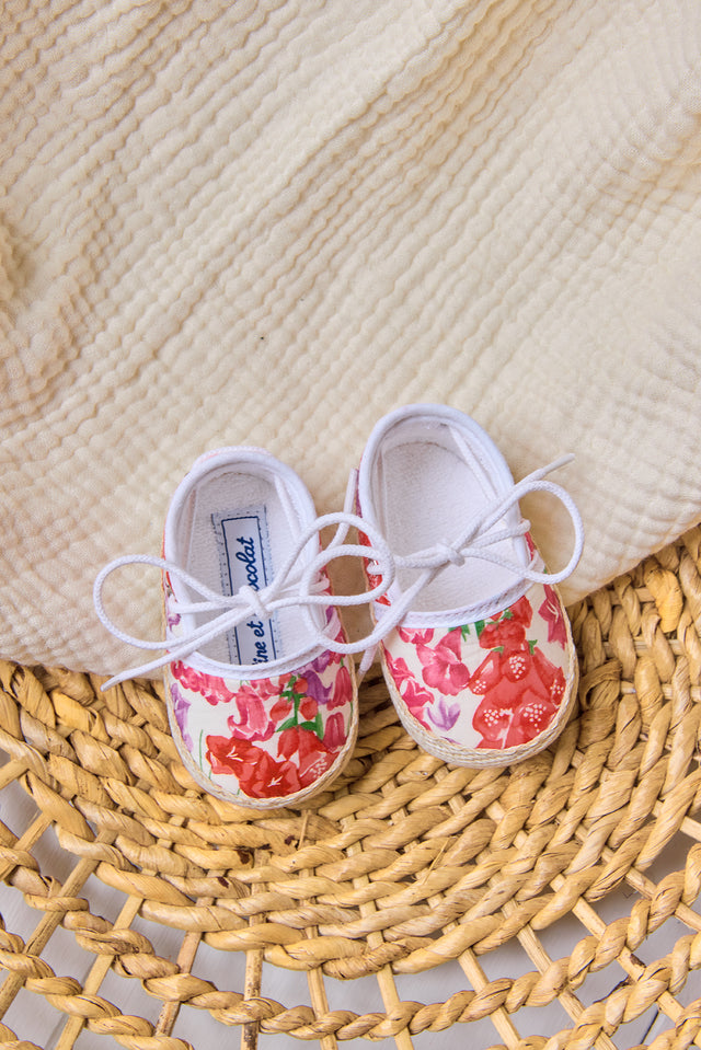 HausschuheEspadrille - Rosa Baumwolle DruckStoff Liberty - Image principale