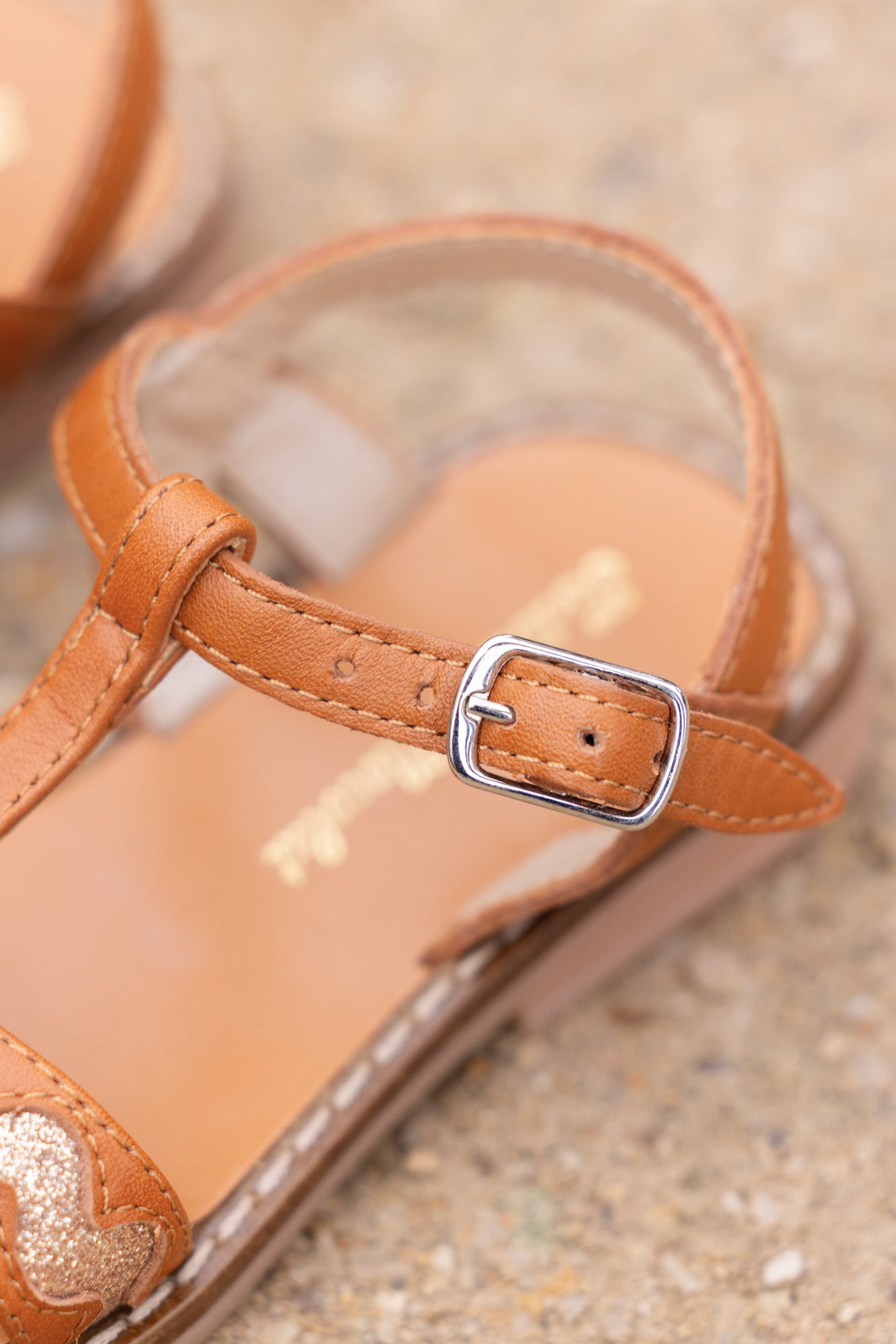 Sandalen - Braunes Krocketleder