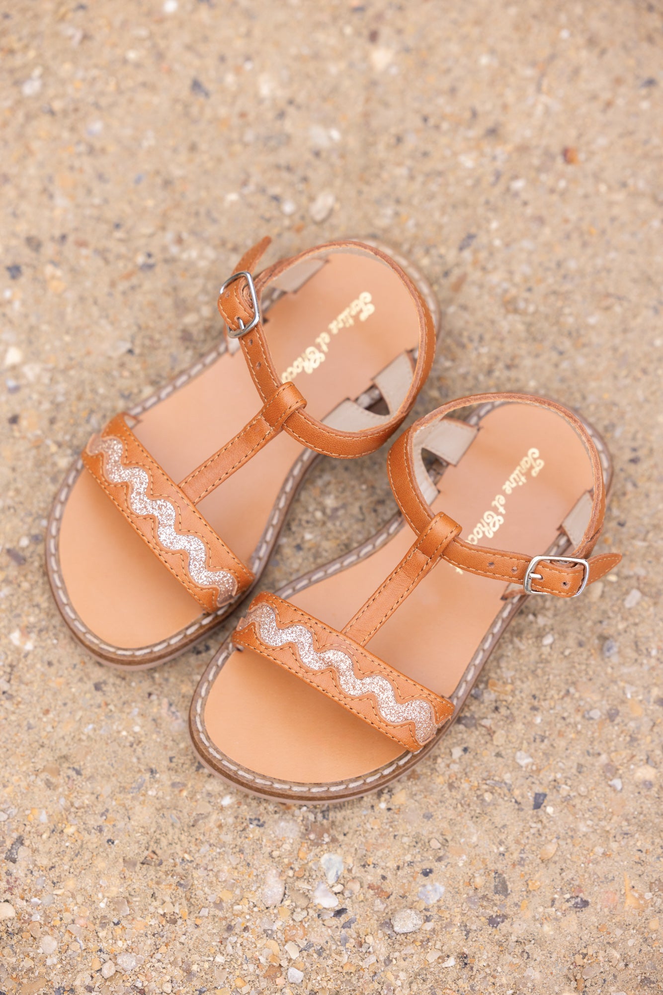 Sandalen - Braunes Krocketleder