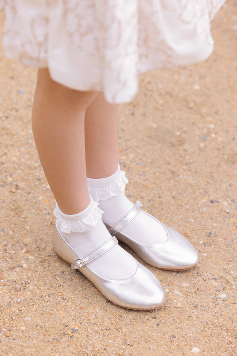 Ballerines - Cuir argent - Image principale