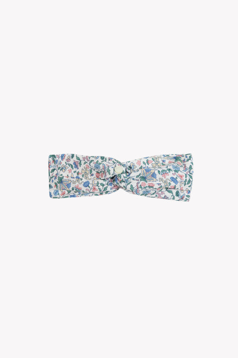 Stirnband - Marineblau bedruckter Baumwollstoff Liberty - Image principale