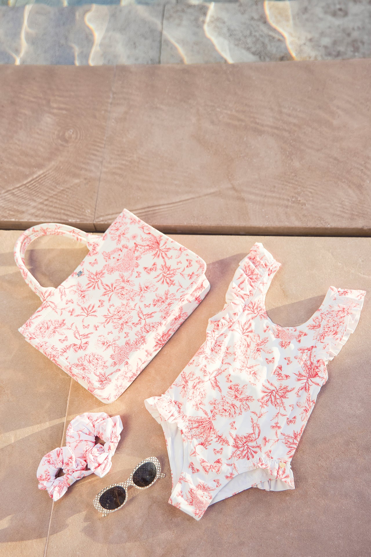 Costume - Rosa stampa ispiratrice Toile de Jouy