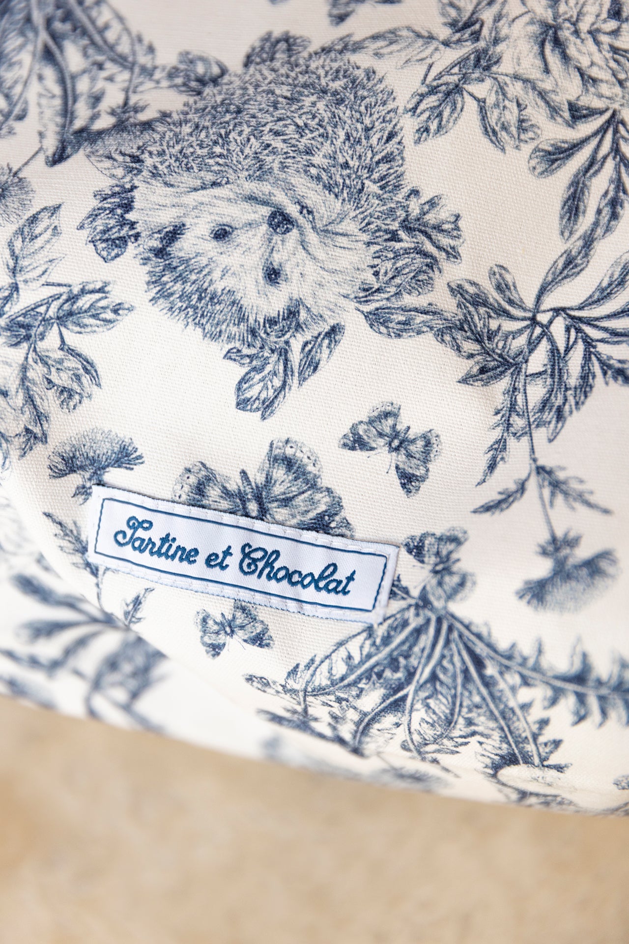Sac à gouter - Bleu imprimé inspiration Toile de Jouy