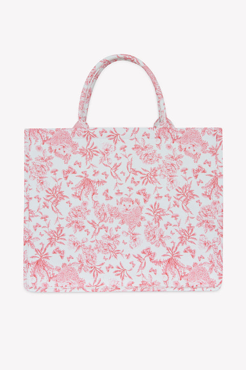 Große Einkaufstasche - Rosa DruckInspiration Toile de Jouy - Image principale