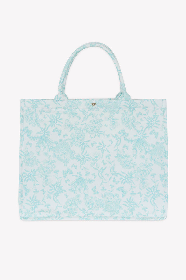 Große Einkaufstasche - Grün DruckInspiration Toile de Jouy - Image principale