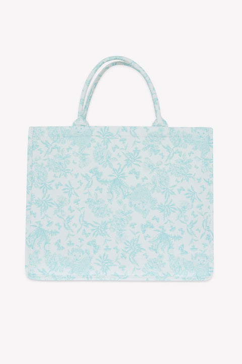 Große Einkaufstasche - Grün DruckInspiration Toile de Jouy - Image principale