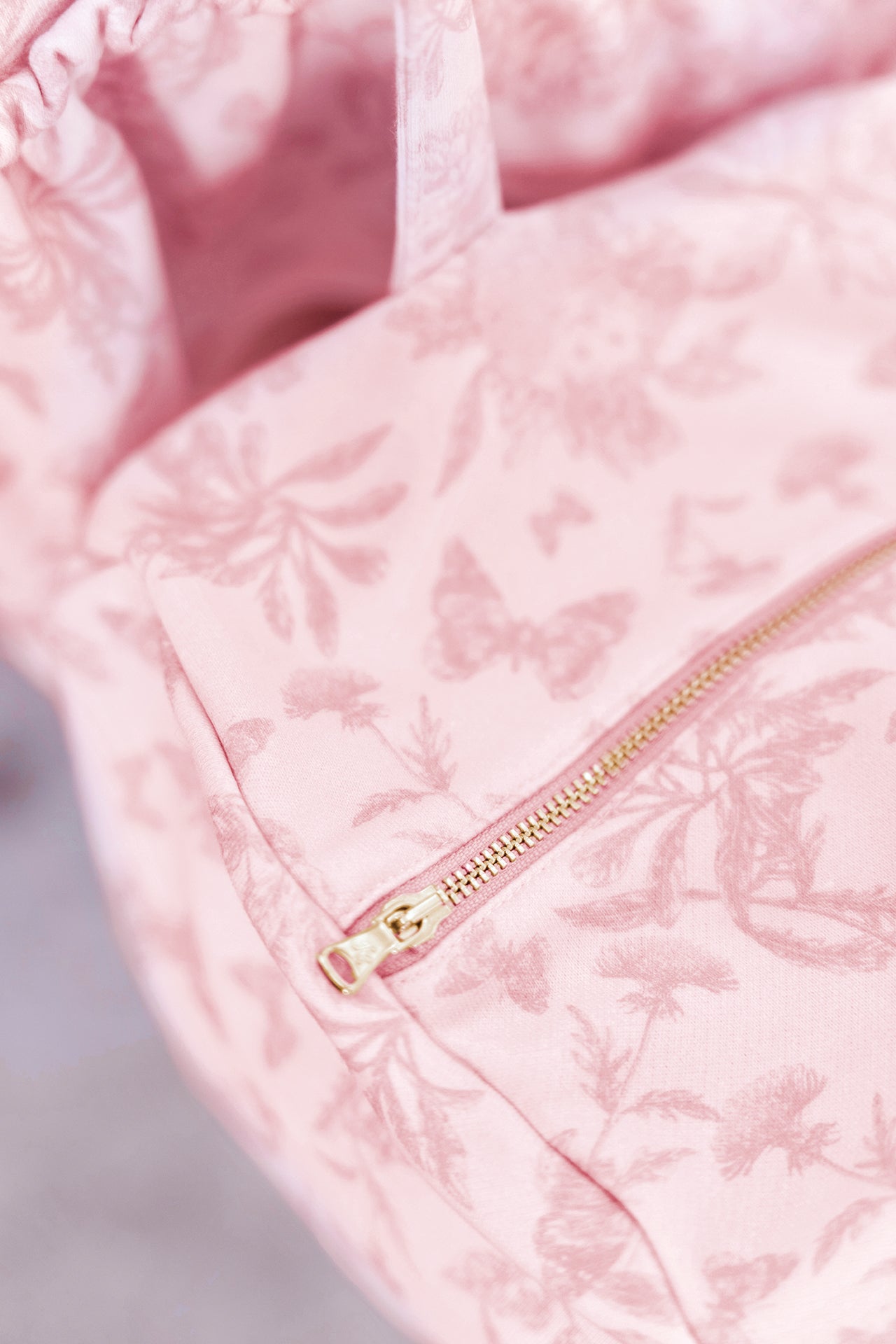 Sac - Rose coton imprimé illustration Toile de Jouy