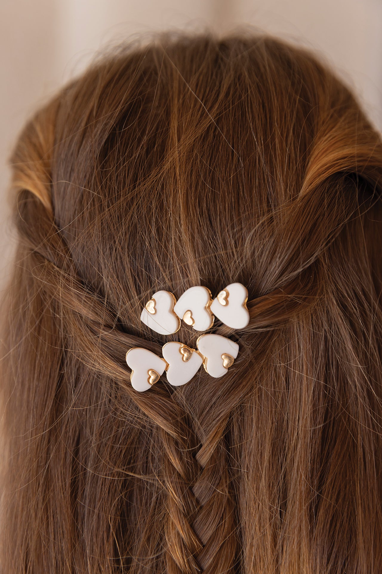 Ferma capelli - Madreperla  cuore Oro