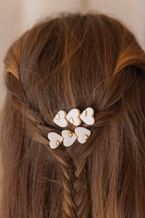 Hair slide - Ecru heart Golden - Image principale